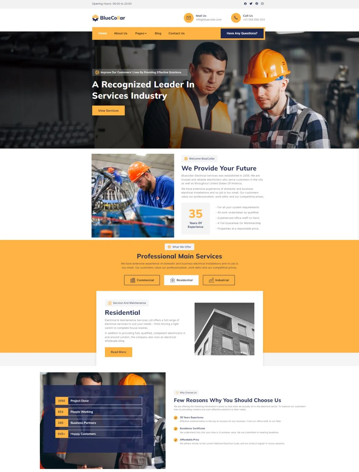 Electrician business website demo